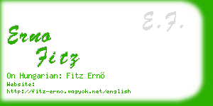erno fitz business card